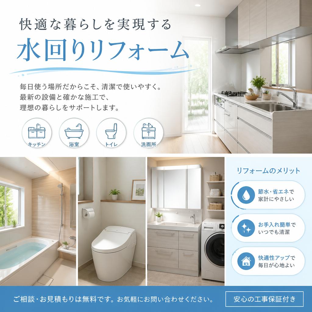 快適な暮らしを実現する水回りリフォーム